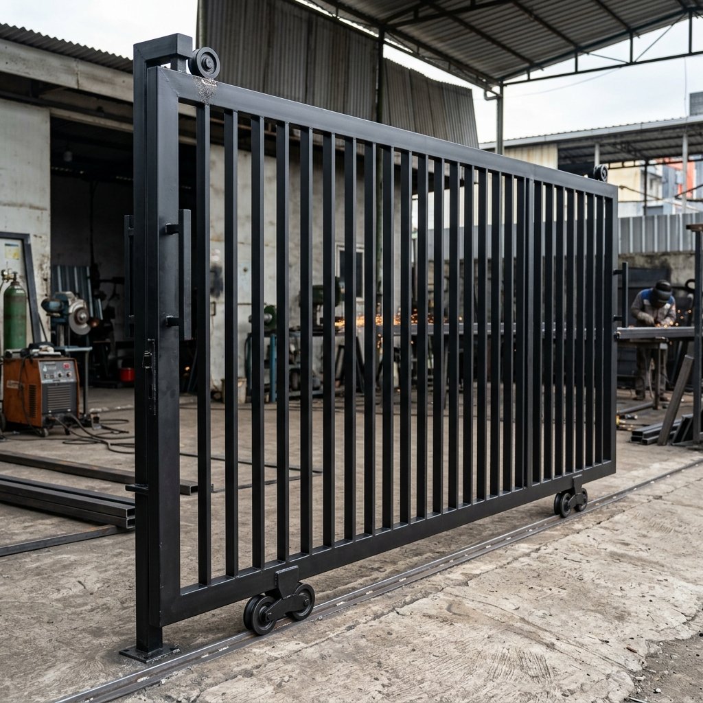 Pintu Pagar Dorong Minimalis Modern