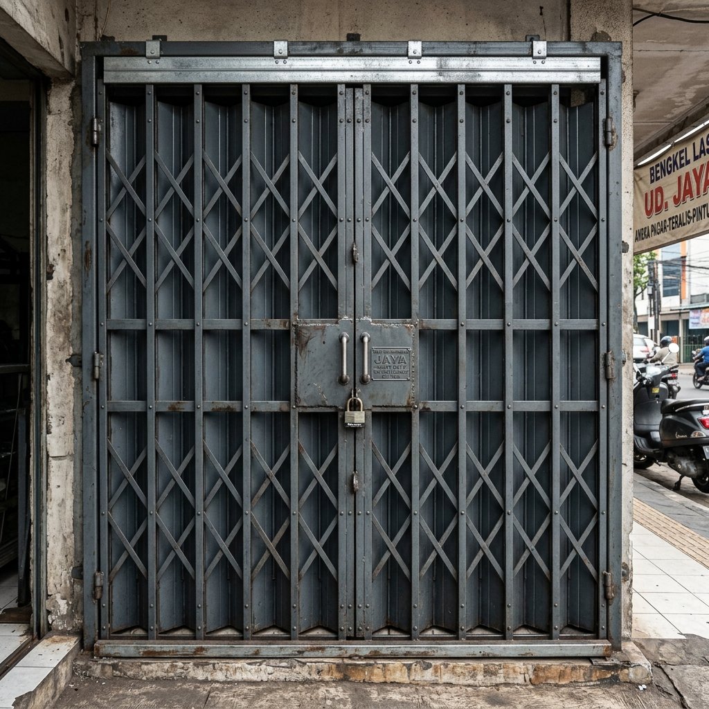 Pintu Besi Pengaman Ruko / Pintu Lipat Harmonika