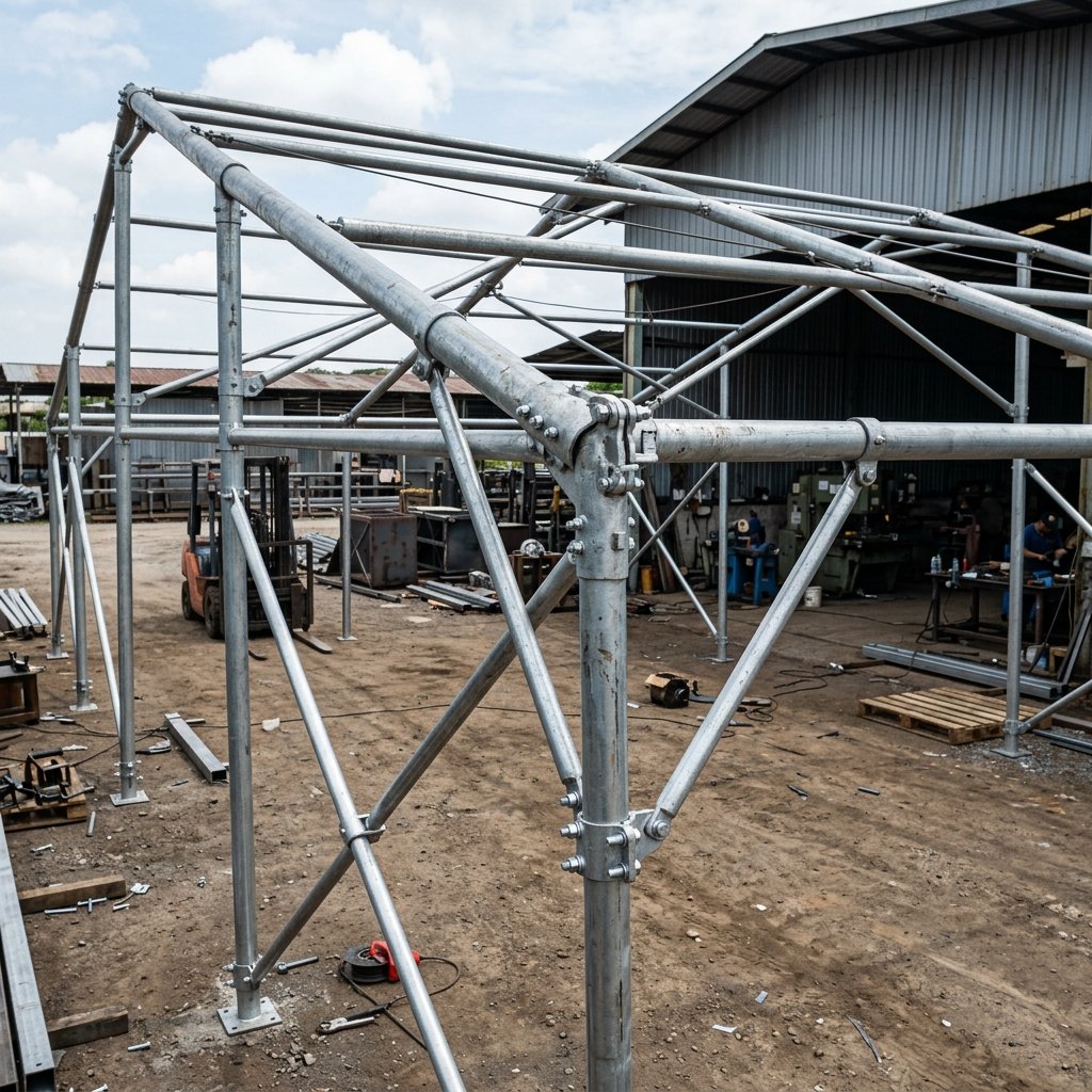 Rangka Tenda Besi Pipa Hollow Bongkar Pasang (Knockdown)
